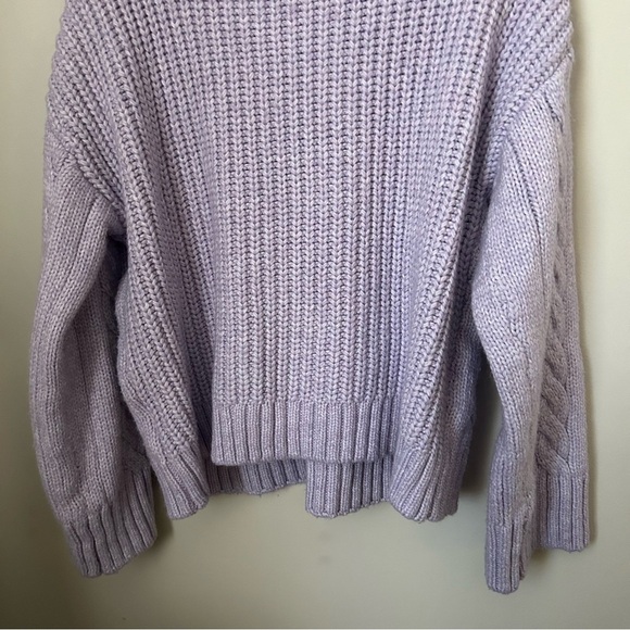 Divided H&M Sweater Lavender Purple Cable Knit Turtleneck casual comfy - Picture 9 of 13